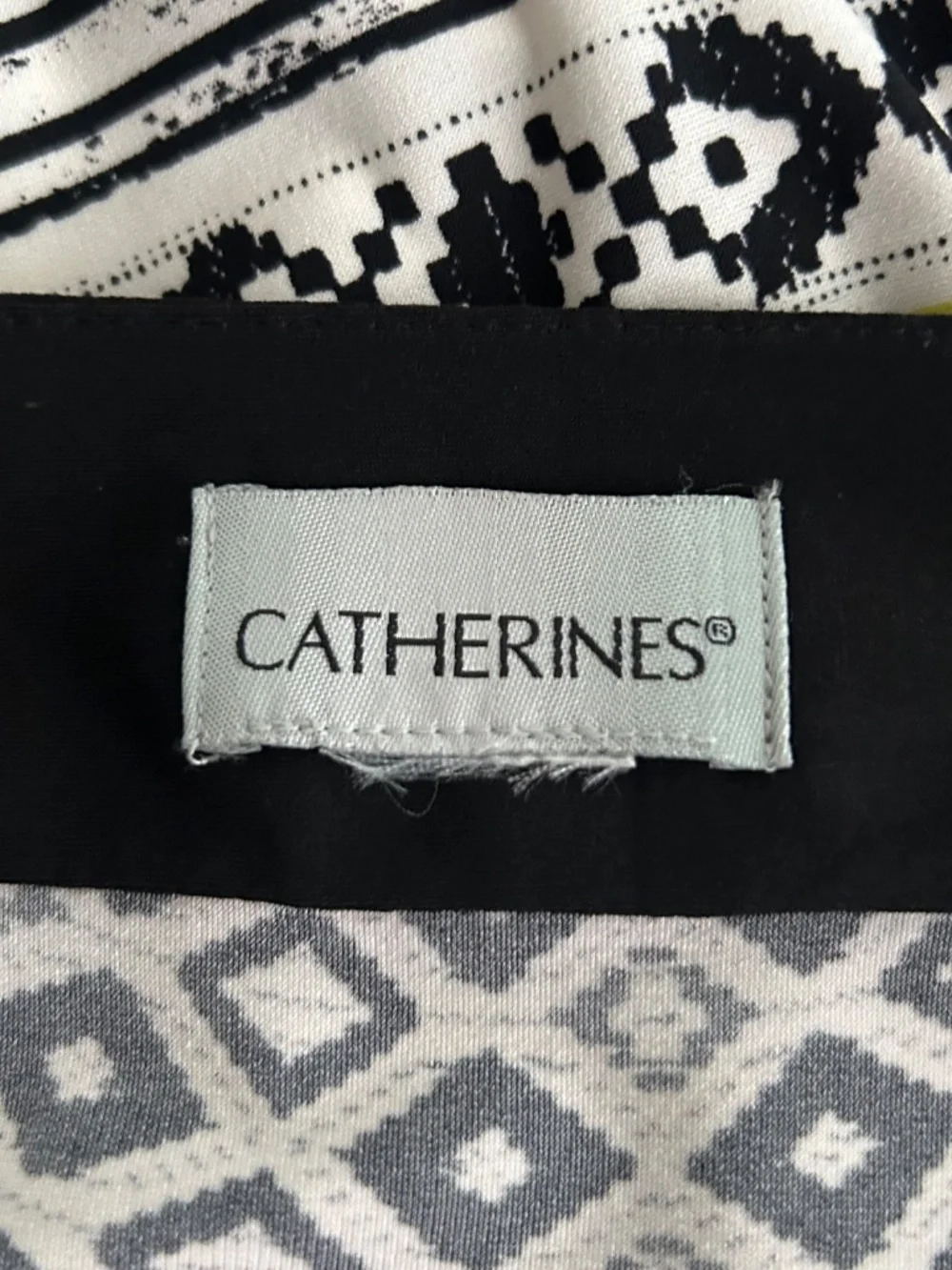 Catherines Womens Black & White Patterned Sleeveless Jersey Maxi Dress Size 1X - Picture 9 of 9